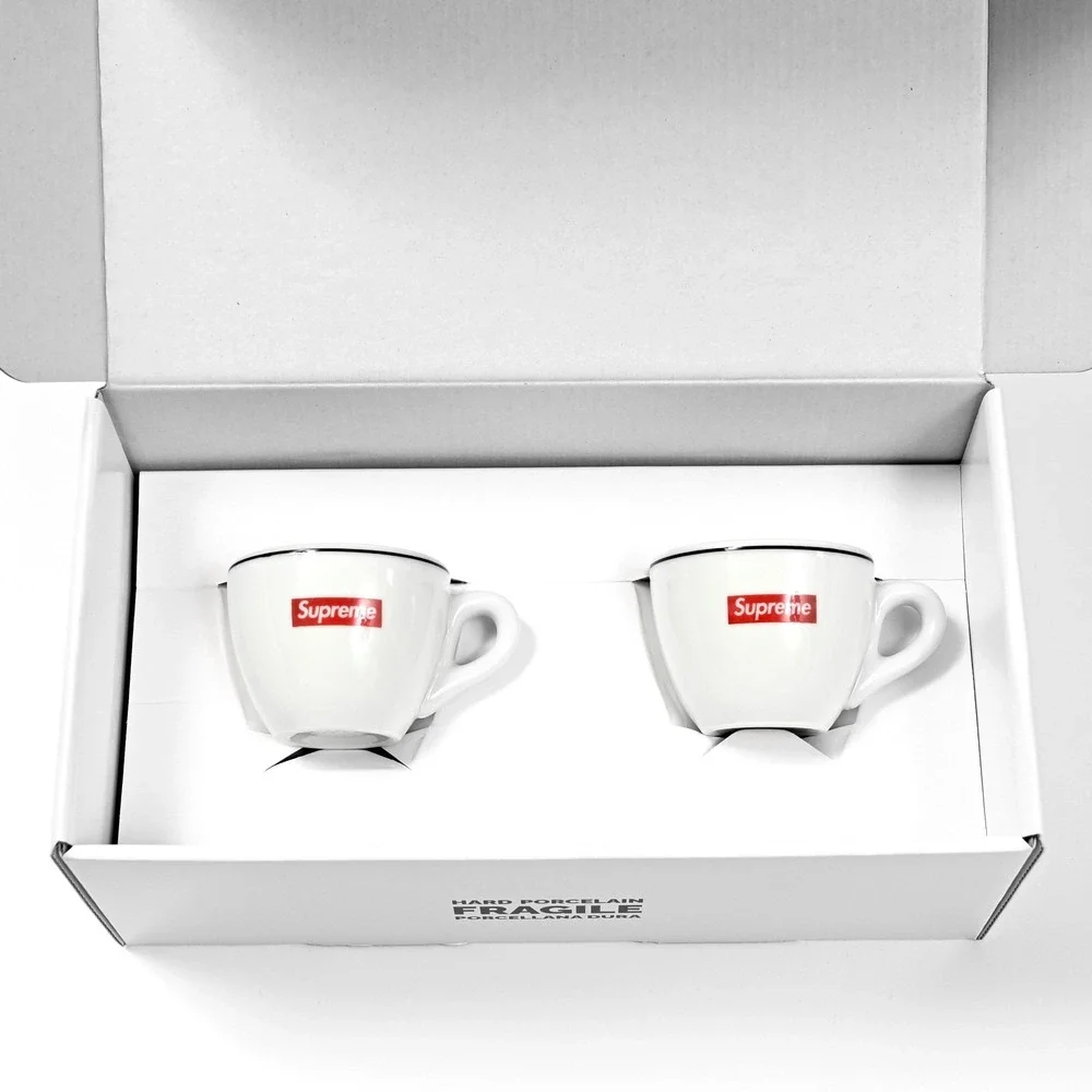 Supreme IPA Porcellane Aosta Espresso‎ Set Of 2 Black And White Rare ✅ Authentic